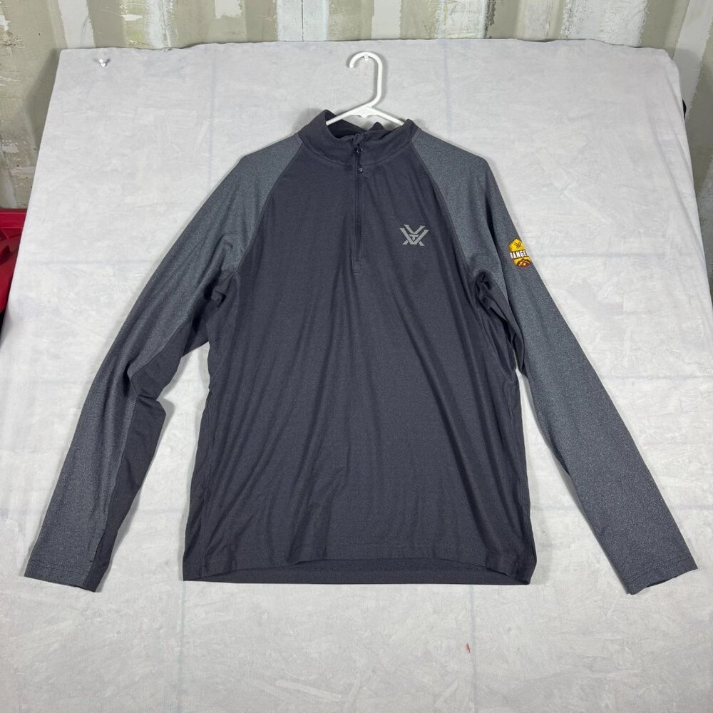 Vortex Rangers Quarter Zip Pullover Shirt Mens Heather Gray Long‎ Sleeve Size L